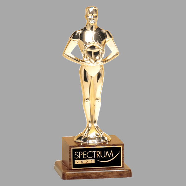 7.25" Cast Metal Gold Classic Achiever Figure on a Plaque – item 1190