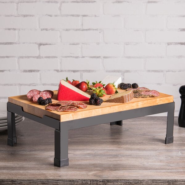 Tablecraft 18 1/2" x 12 1/2" Riser w/ Black Cutting Board – item 808BBR18126 image 2