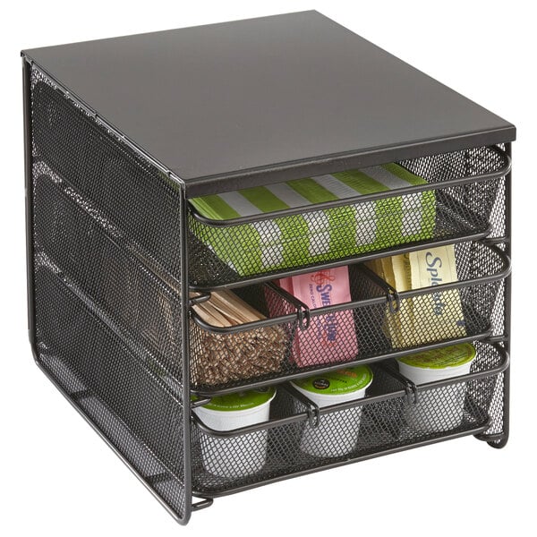 Safco 3275BL Black 3 Drawer Coffee Pod Condiment Organizer – item 5473275BL image 2