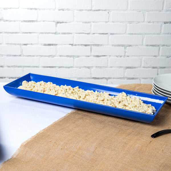 Tablecraft CW11047CBL 25" x 8" Cobalt Blue Serving Platter – item 80811047CBL image 2