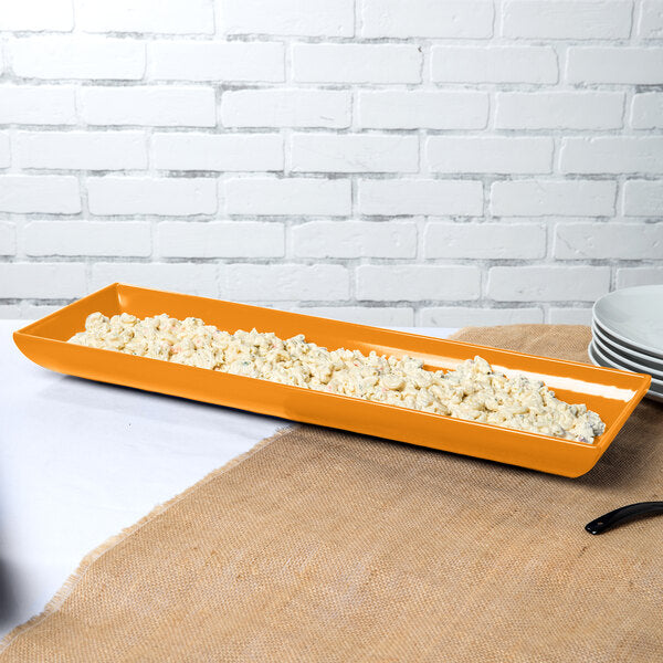 Tablecraft CW11047X 25" x 8" Orange Cast Serving Platter – item 80811047X image 2