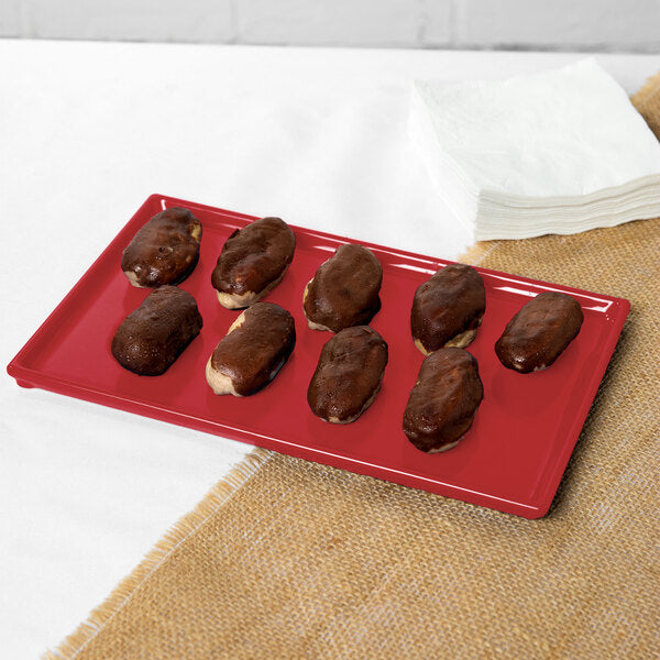 Tablecraft CW2115R 10 1/2" x 6 1/2" Red Serving Platter – item 8082115R image 2