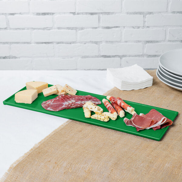 Tablecraft CW2107GN 19 1/2" x 6 7/8" Green Serving Platter – item 8082107GN image 2