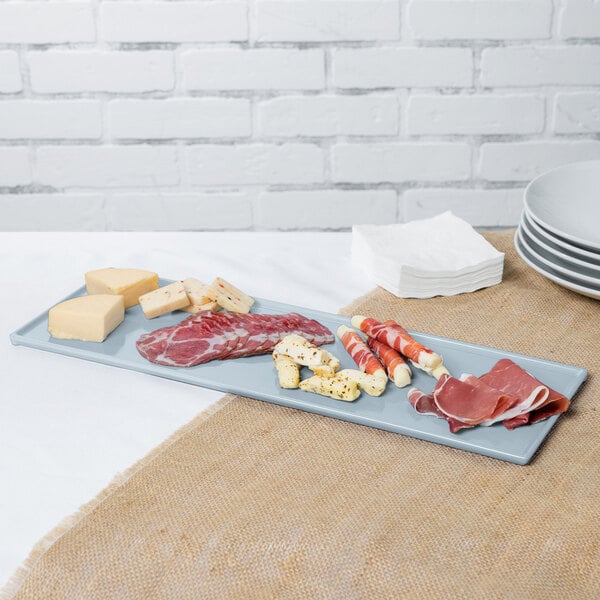 Tablecraft CW2107GY 19 1/2" x 6 7/8" Gray Serving Platter – item 8082107GY image 2