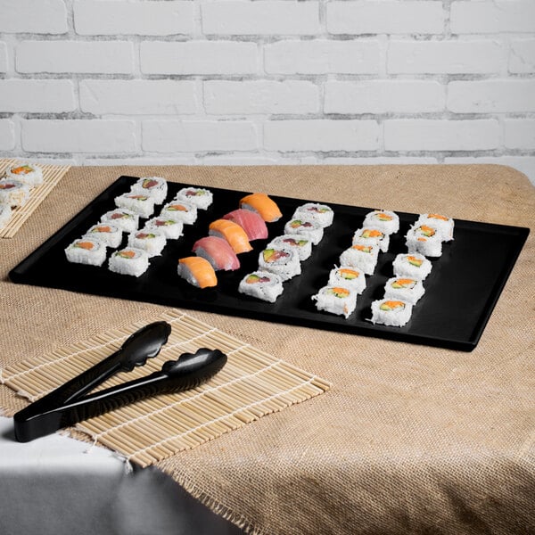 Tablecraft CW2111BK 21" x 12 7/8" Black Serving Platter – item 8082111BK image 2