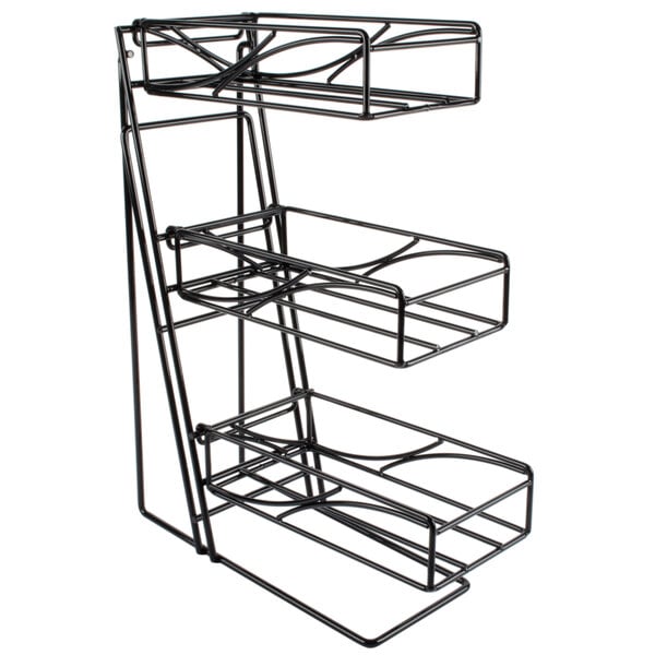 Cal-Mil Black 3-Tier Flatware / Condiment Display w/ Bins – item 211123560 image 2