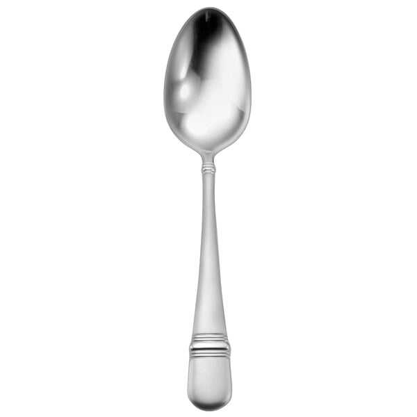 Oneida Satin Astragal T045SDEF 6 3/4" Oval Dessert Spoon – item 356T045SDEF