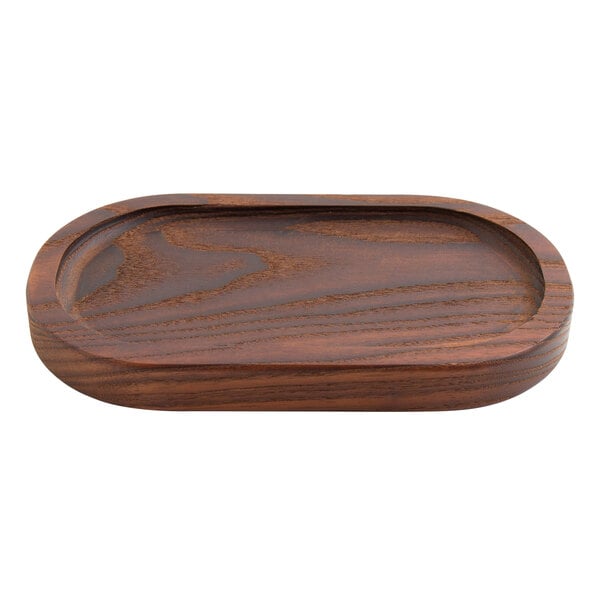 American Metalcraft 7" x 4" Rimmed Ash Wood Serving Board – item 124AWB7 image 2