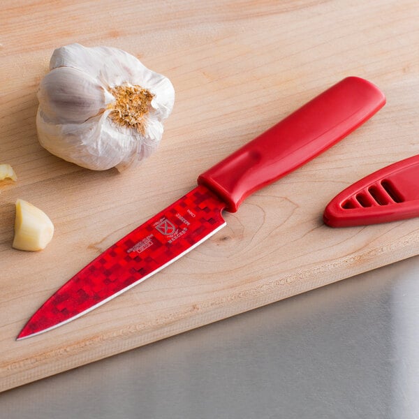 Mercer Culinary M33912B 4" Red Paring Knife w/ Sheath – item 470M33912B image 2