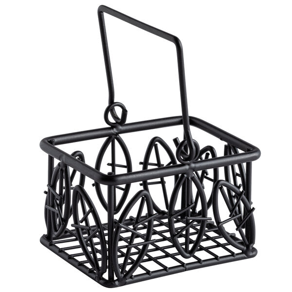 3 1/2" x 2 3/4" Leaf Wrought Iron Sugar Caddy – item 124SBL353