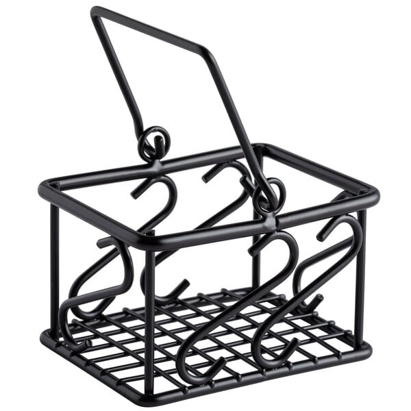 3 1/2" x 2 3/4" Scroll Wrought Iron Sugar Caddy – item 124SBS533