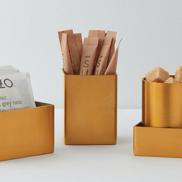 2" Square Gold Satin Finish Sugar Packet Holder – item 124GSPT5 image 2