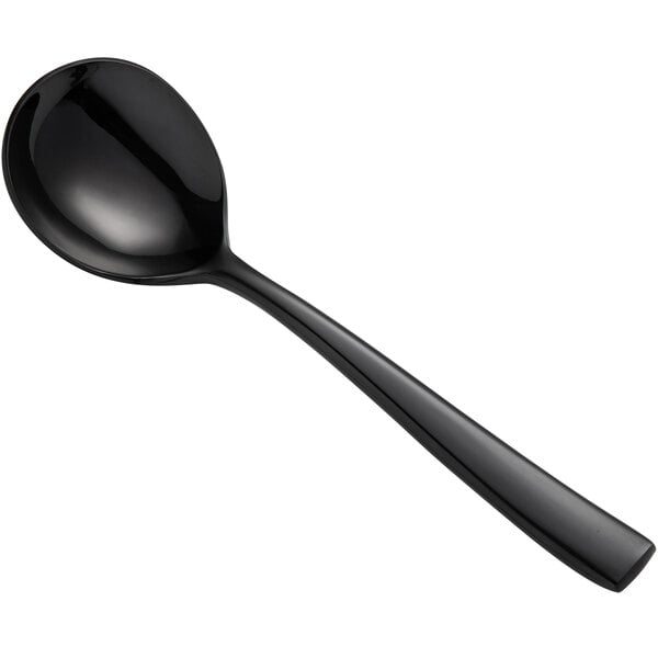 Bon Chef S3001B Manhattan 6 3/8" Black Bouillon Spoon – item 201S3001B image 2