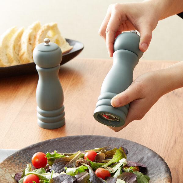 Acopa 6" Matte Steel Blue Wooden Salt / Pepper Mill – item 176PMST06SB image 2