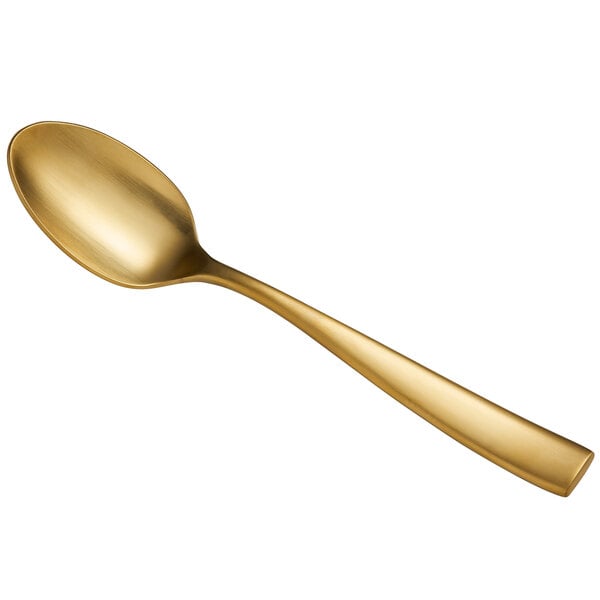 Bon Chef S3003GM Manhattan 7 3/4" Matte Gold Dessert Spoon – item 201S3003GM image 2