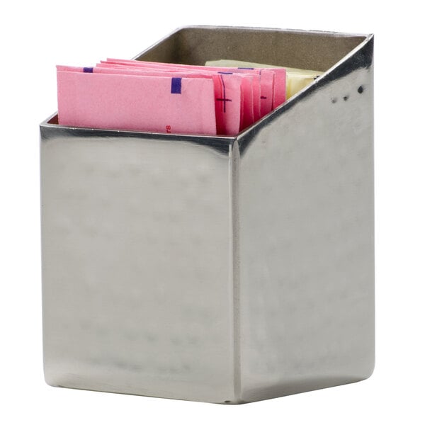 Square Angled Hammered Sugar Caddy - 2" x 2 3/4" – item 124HMSSQPH2 image 2