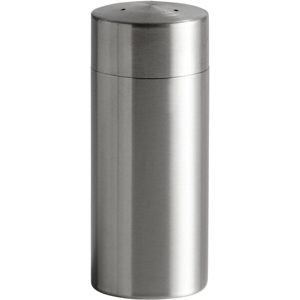 Libbey PS-100 3.5 oz. Brushed Metal Stainless Pepper Shaker – item 959PS100