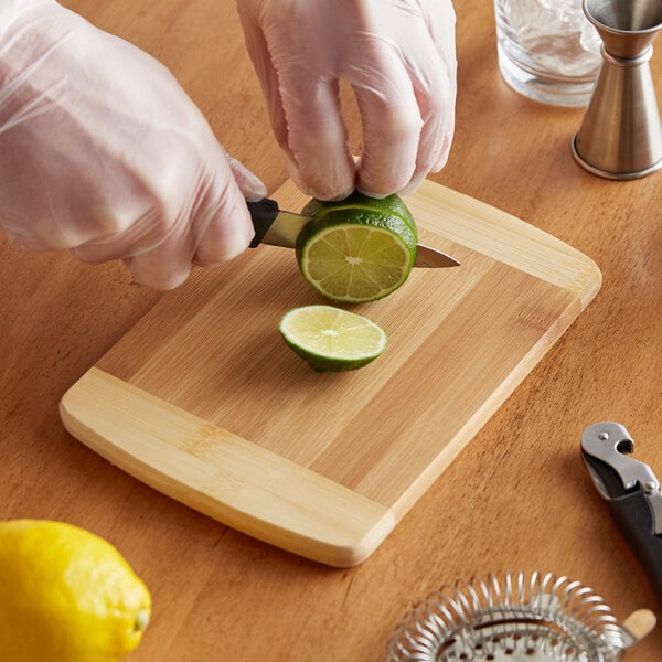 Tablecraft 8" x 5 3/4" x 1/2" Bamboo Bar Size Cutting Board – item 808HBB85 image 2