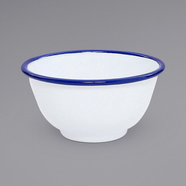 Crow Canyon Home V02BLU Serving Bowl w/ Blue Rolled Rim – item 206V02BLU image 2