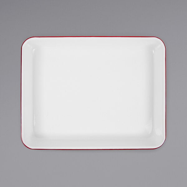 Crow Canyon Home V190RED Serving Tray w/ Rolled Rim – item 206V190RED image 2