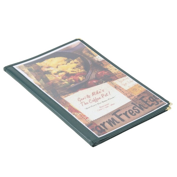 8 1/2" x 14" Quad Panel Booklet Menu Cover – item 659SE350DGN image 2