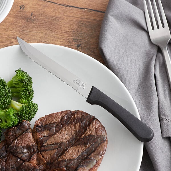 Choi Steak Knife w/ Black Polypropylene Handle & Pointed Tip – item 17620202 image 2