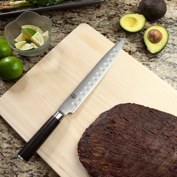 Shun DM0720 Classic 9" Hollow Slicing Knife w/ Wood Handle – item 921DM0720 image 2