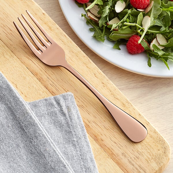 Acopa Vernon Rose Gold 6 3/4" Heavy Salad / Dessert Fork – item 267800006RG image 2