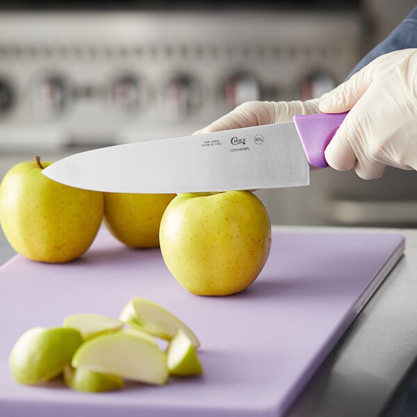 Choice 8" Chef Knife w/ Purple Allergen-Free Handle – item 220KCHEF8PU image 2