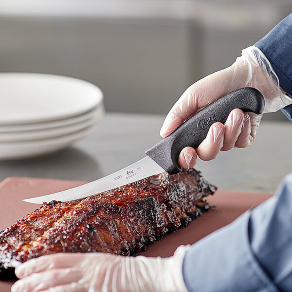Choice 6" Curved Flexible Boning Knife w/ Black Handle – item 220KBBONC6FX image 2