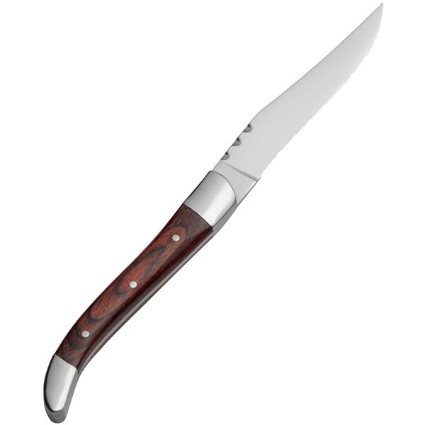 Bon Chef S942 Laguiole 8 3/4" Steak Knife w/ Red Wood Handle – item 201S942