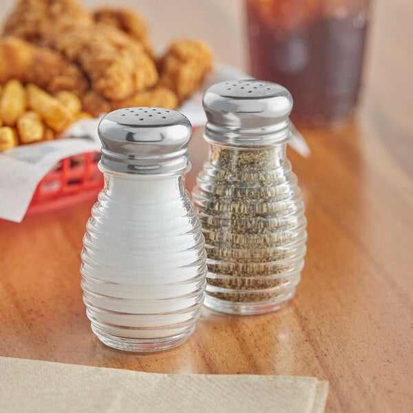 Tablecraft Beehive 2 oz. Salt & Pepper Shakers w/ Tops - – item 808HBH2C image 2