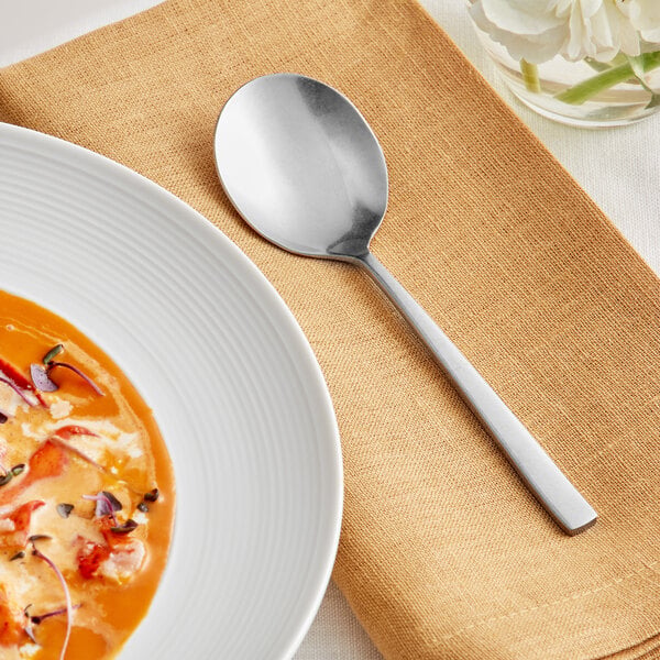 Acopa Petra 5 7/8" Distressed X-Heavy Bouillon Spoon – item 267870802 image 2