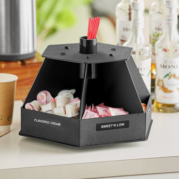 ServSense Black 6-Section Lazy Susan Condiment Organizer – item 651CNOPLLZB image 2