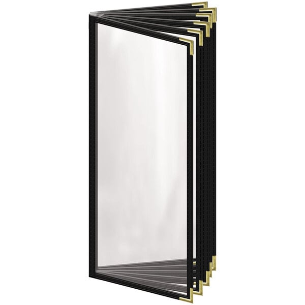 H. Menu Cover w/ Gold Smooth Corners and Gloss Finish – item 759T124CG41