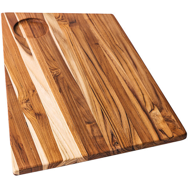 Teakhaus Geo 19" x 12" Serving Board w/ 3" Bowl Insert – item 4971222