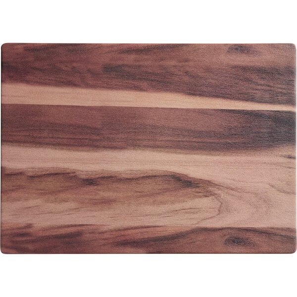 Acopa 14" x 10" Walnut Faux Wood Melamine Serving Board – item 304FXWD141W image 2