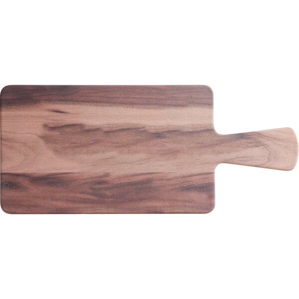 Acopa 12" x 7" Walnut Faux Wood Serving Board w/ Handle – item 304FXWD167W image 2