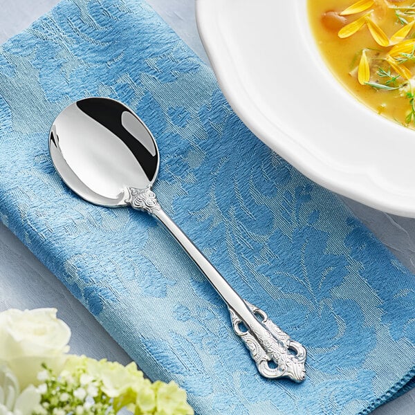 Acopa Ophelia 6 1/4" 18/10 X-Heavy Bouillon Spoon – item 267710802 image 2
