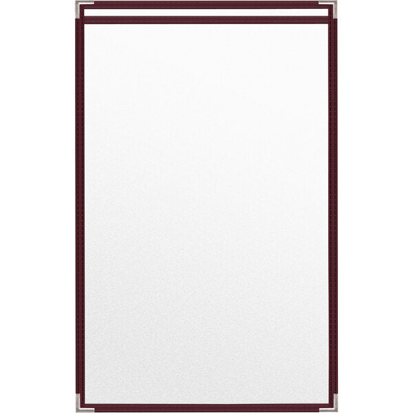 H. Menu Cover w/ Silver Smooth Corners and Matte Finish – item 759TES8DM17
