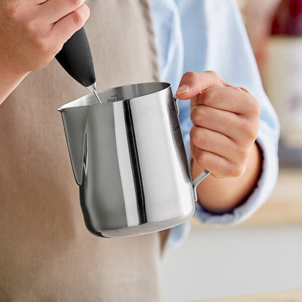 Acopa 20 oz. Stainless Frothing Pitcher w/ Measuring Lines – item 553TFROPS20 image 2