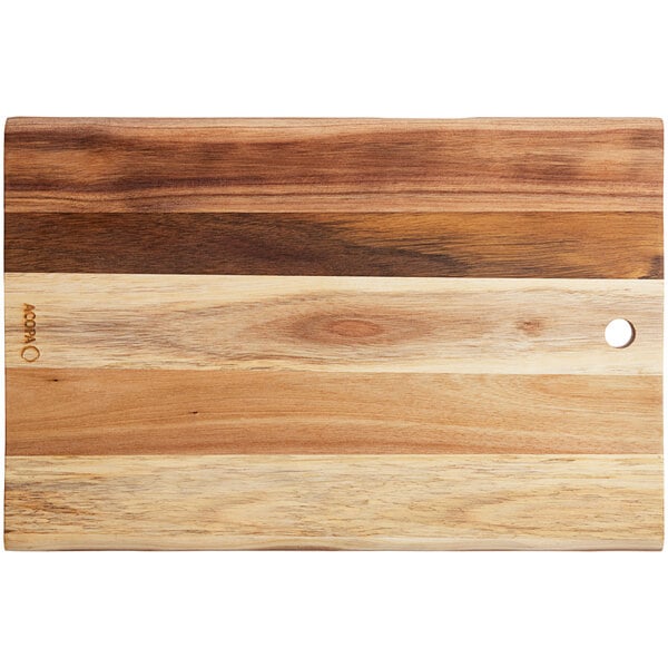 Acopa 18" x 12" Live Edge Acacia Wood Serving Board – item 303LVE1812 image 2