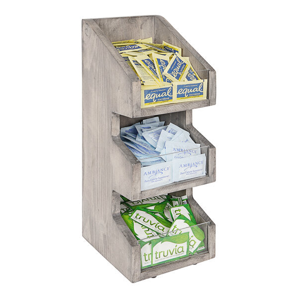Cal-Mil 3-Tier Gray-Washed Pine Wood Condiment Organizer – item 2112053110 image 2