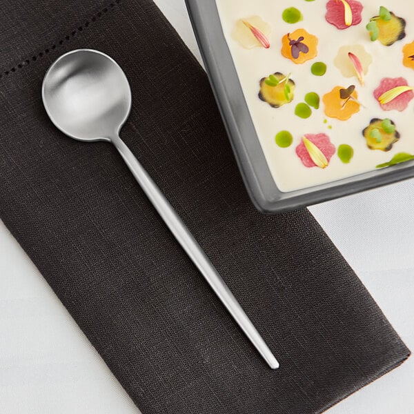 Acopa Odin 7 1/8" Brushed X-Heavy Bouillon Spoon – item 267540802 image 2