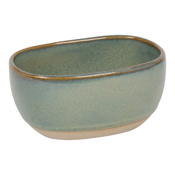FOH Artefact 4" x 3" Moss Porcelain Holder / Sugar Caddy – item 957TSH22GRP22