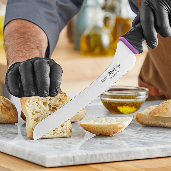Schraf Bread Knife w/ Purple Allergen-Free TPRgrip Handle – item 220VBRDOFPL9 image 2