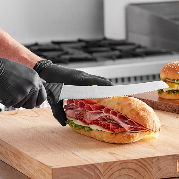 Schraf 10" Serrated Curved Bread Knife w/ TPRgrip Handle – item 220KVBDCRV10 image 2