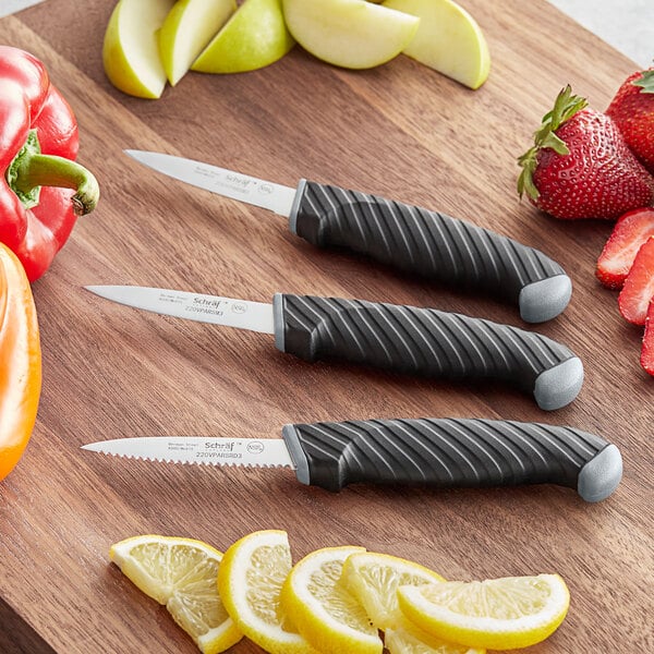 Schraf 3" Paring Knife Set w/ 1 Serrated & 2 Smooth Edge – item 220VPAR3VR3P image 2