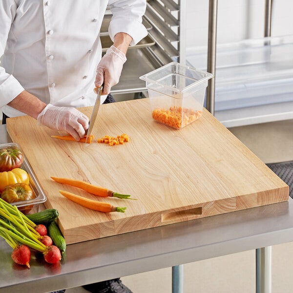 Choice 24" x 24" x 1 3/4" Cutting Board w/ Squared Edges – item 407WCB2424 image 2