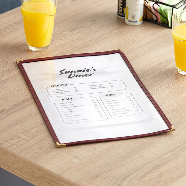 H. Menu Cover w/ Gold Decorative Corners and Gloss Finish – item 759TES8AG84 image 2